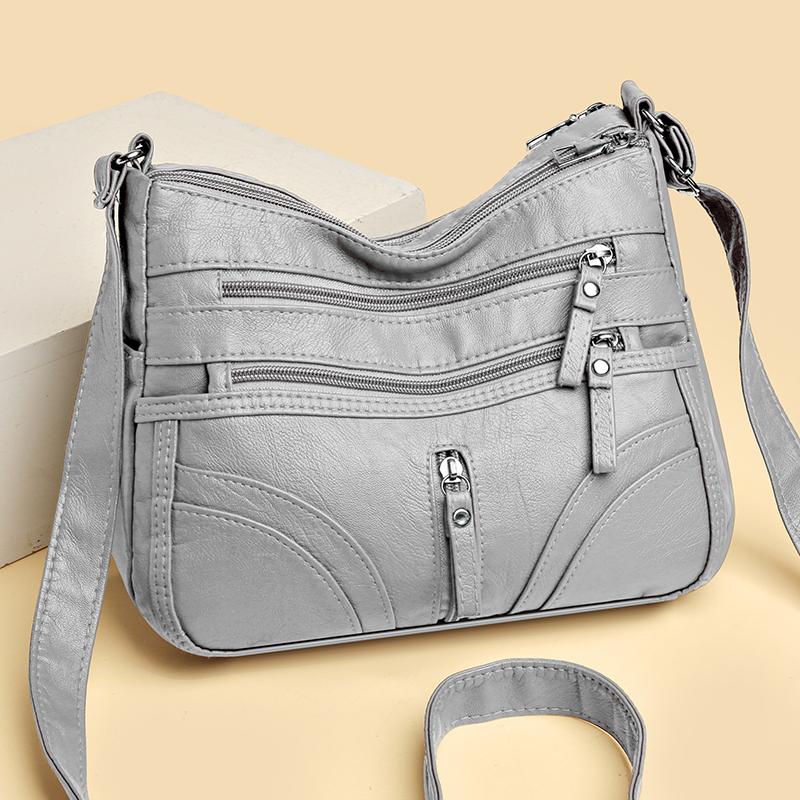 Kuluosidi Vrouwen Multi-Pocket Tas Grote Capaciteit Pu Kleine Vierkante Tas Crossbody Tas Middelbare Leeftijd Moeder Schoudertas rood