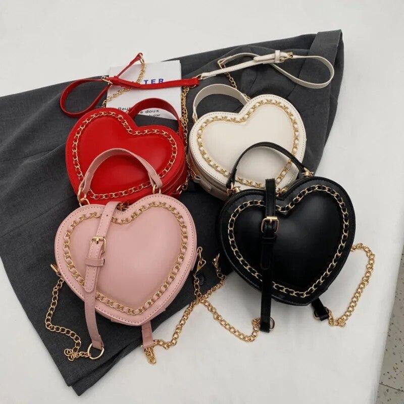 Enjoytime H Liefdesharttassen voor vrouwen Kettingen Schoudertas Crossbady Bolsas Feminina Groothandelsartikelen Bolsos Mujer Zoete modehandtassen zwart