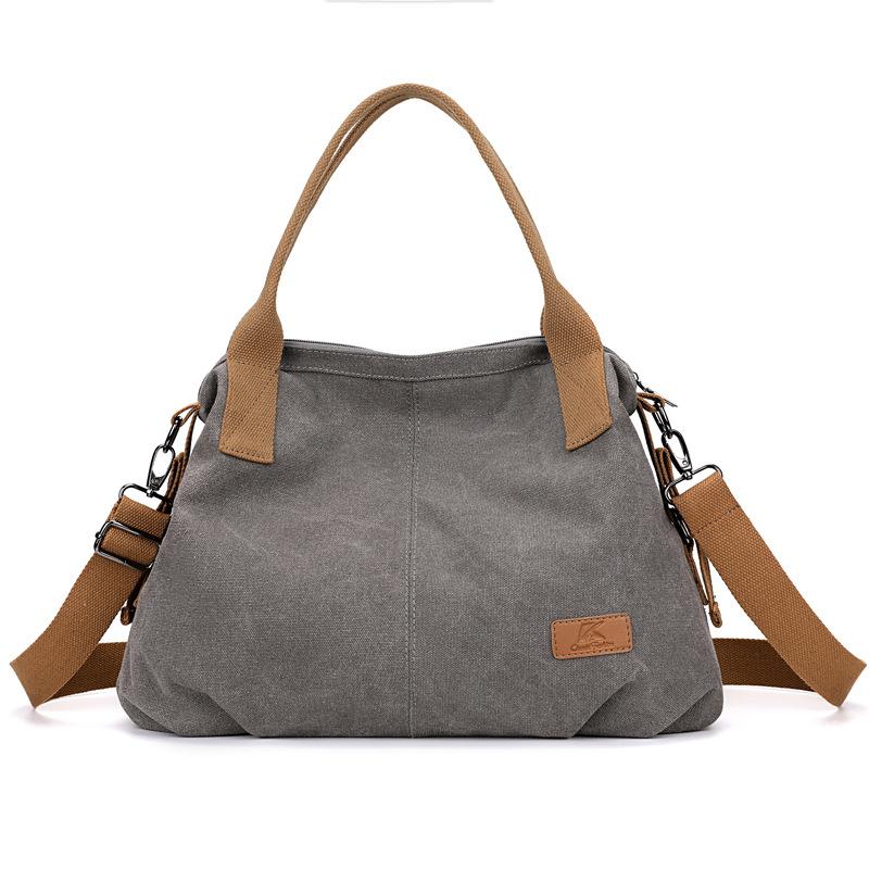 KULUOSIDI BAG Dames Schoudertas Crossbody Canvas Tas grijs