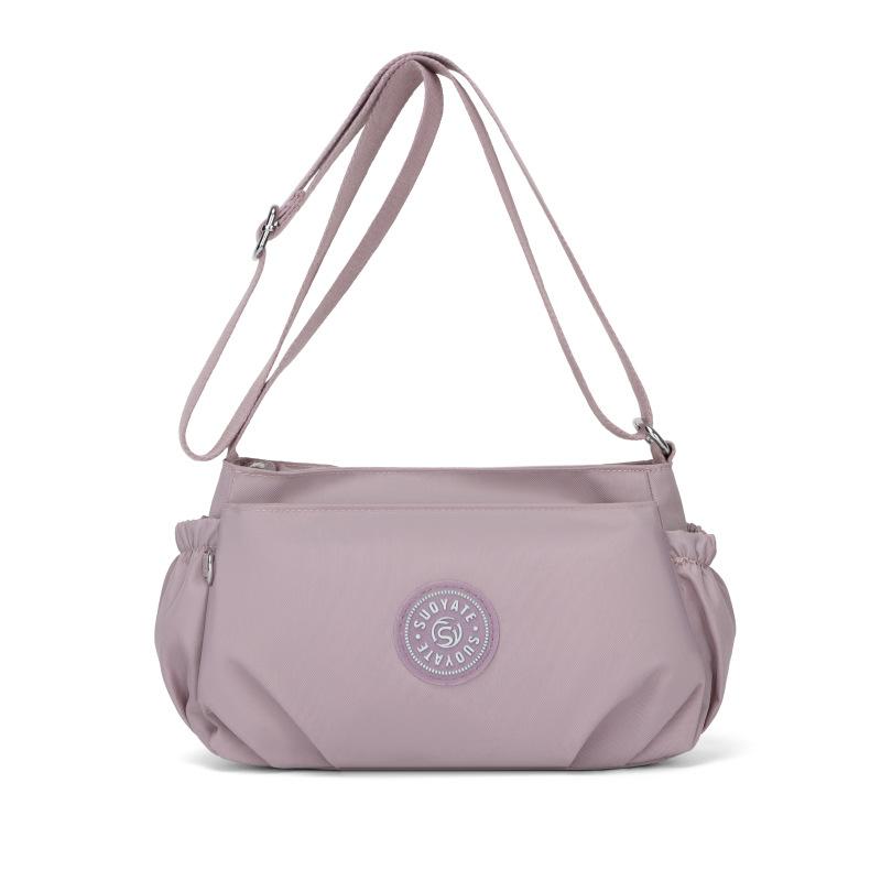 Kuluosidi Schoudertas Dames Nylon Kleine Mobiele Telefoon Tas Uitgaande Crossbody Tas lichtgrijze kleur