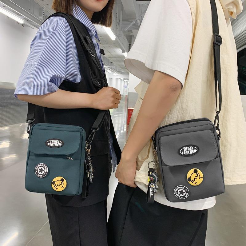 Kuluosidi Heren Kleine Crossbody Tas Studenten Schoudertas Vrouwelijke Mobiele Telefoon Tas zwart