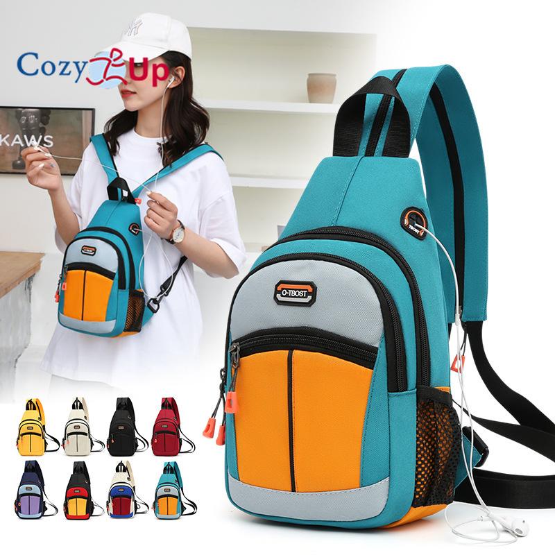 Cozy Up Bags Cozy Up schoudertas met grote capaciteit, enkele schouder crossbody, multifunctionele Oxford stoffen studentenborsttas 32x20x11cm wit