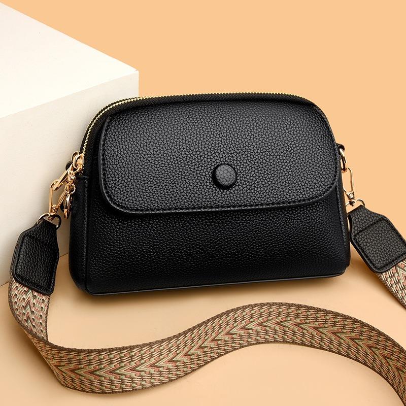 JINBAOSEN BAG Damestas met een high-end gevoel, Niche 2024 Nieuwe Flip Crossbody-tas met een nationale stijl en eenvoudige brede schouderband, enkele schoudertas