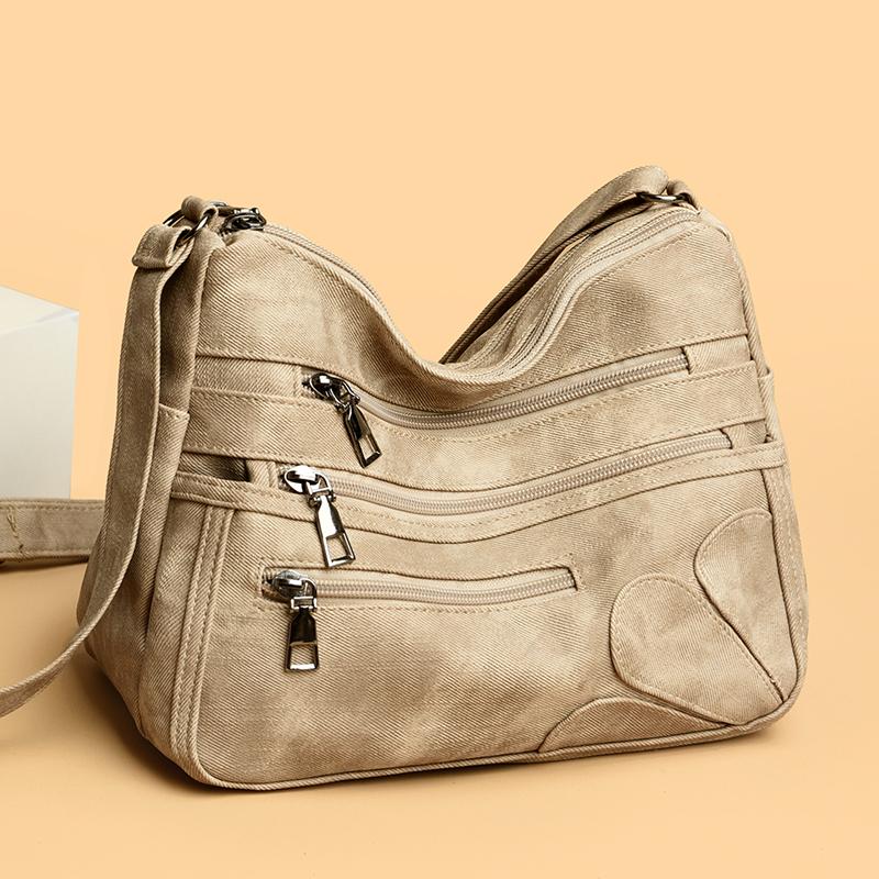 Kuluosidi Dames Schoudertas Effen Kleur Commuter Reis Crossbody Tas Moedertas zwart