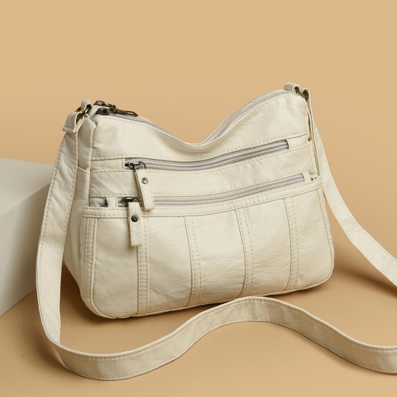 Kuluosidi Damestas Schoudertas Multi-Pocket Zachte PU Moedertas Lichtgewicht Crossbodytas wit