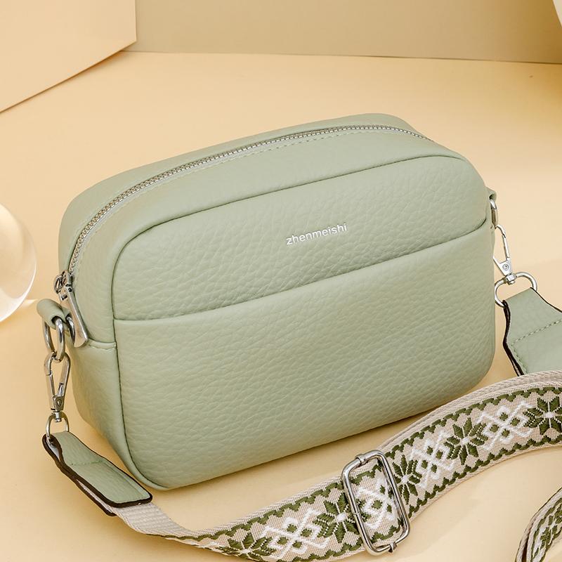 Kuluosidi Effen kleur dames schoudertas zachte leren forensen crossbody tas eenvoudige kleine vierkante tas kaki