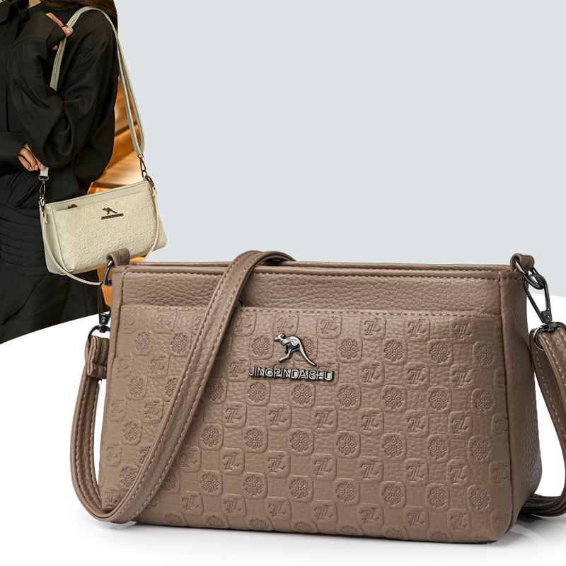 Kuluosidi Zachte leren dames crossbody tas effen kleur schoudertas middelgroot kleine tas moeder tas mobiele telefoon tas rood