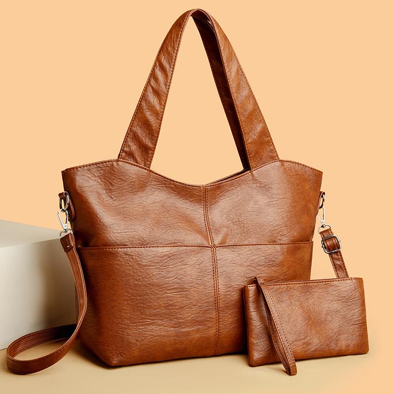 Kuluosidi Dames Schoudertas Grote Capaciteit Moedertas Zachte Leren Handtas met Muntenbeurs Crossbody Tas voor Vrouwen zwart