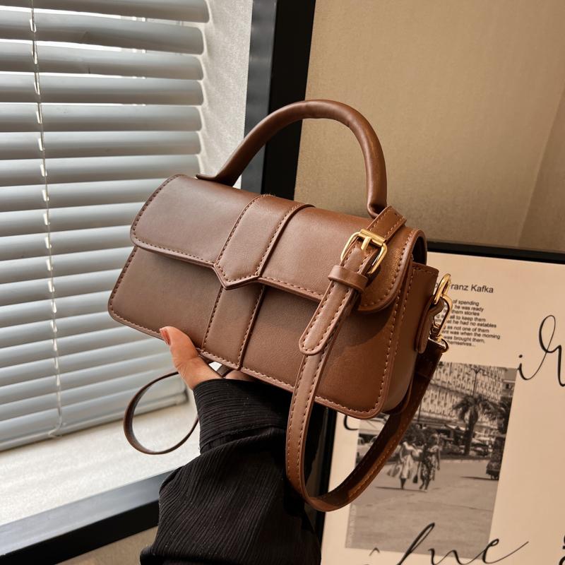 Wipon Pu leren schoudertas voor dames Handtas - Mode Crossbody tassen Vintage Okseltas Vierkante Satchel (Zwart)