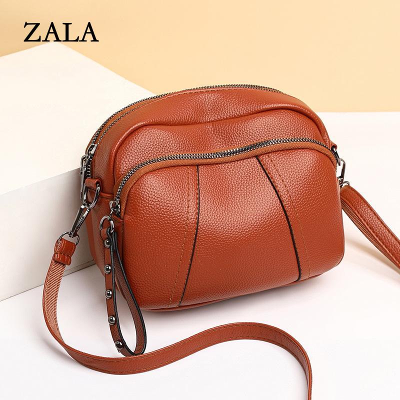 ZALA Bag PU leren casual crossbody tas voor vrouwen schelp portemonnee en handtas dame luxe design kleine schouder messenger tassen 20x11x15.5cm rood