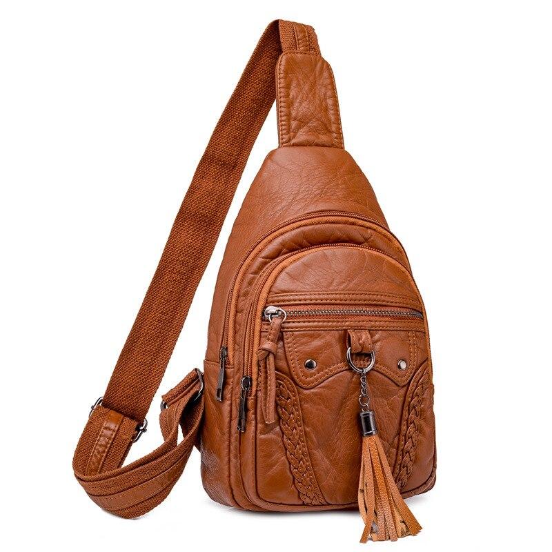 ZALA Bag Mode Tassel Crossbody Borsttas Vrouwen Schoudertas Wild Messenger Bag Luxe Een Schoudertassen Kunstleer rood