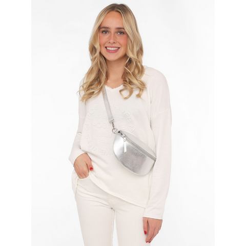 Zwillingsherz Schoudertas Crossbody Bag Leder , schoudertas met ritssluiting