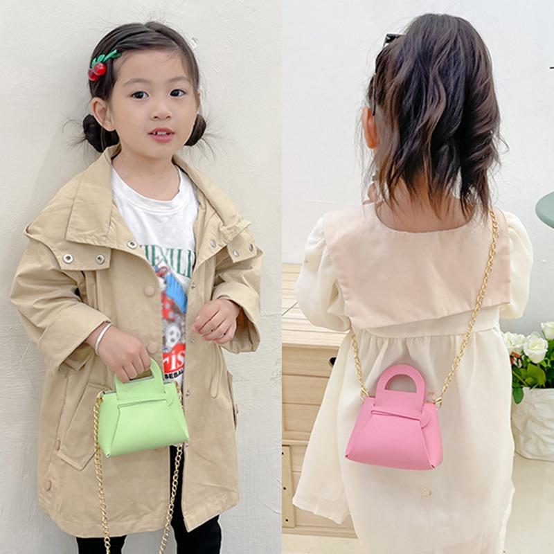 Sunnyway Vierkante tas voor babymeisjes Mini-handtassen voor kinderen Stevig PU-leer Kleine schoudertas Crossbody-tassen Prinses Kinderen Portemonnee met metalen ketting