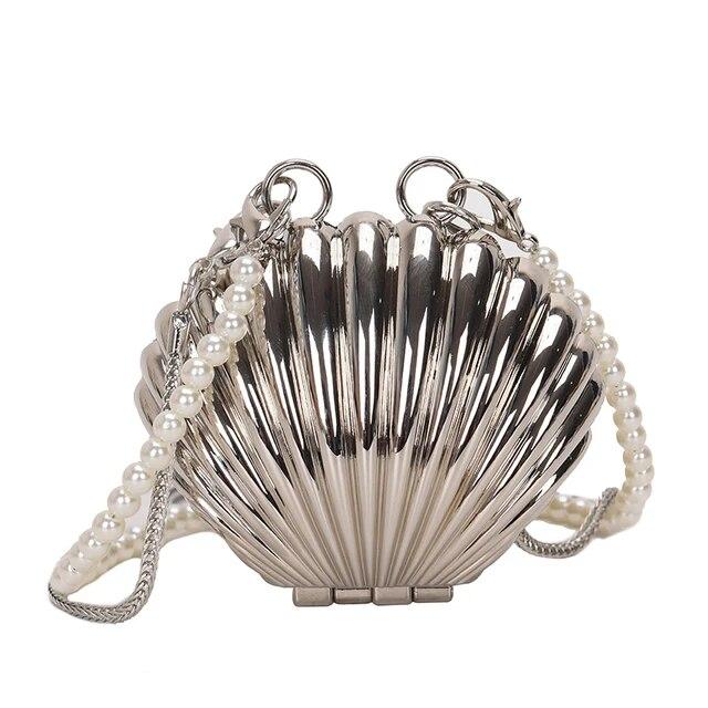 Enjoytime H 2024 Nieuwe Zomer Lipstick Tassen Voor Vrouwen Mode Parel Mini Portemonnee Crossbody Tas Hoge Kwaliteit Gouden Schelp Tas Designer Schoudertas