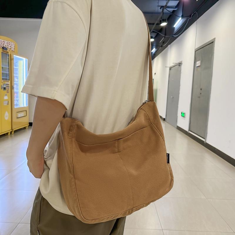 Kuluosidi Effen kleur Crossbody tas Dames rits Kleine Messenger tas Heren Canvas schoudertas zwart