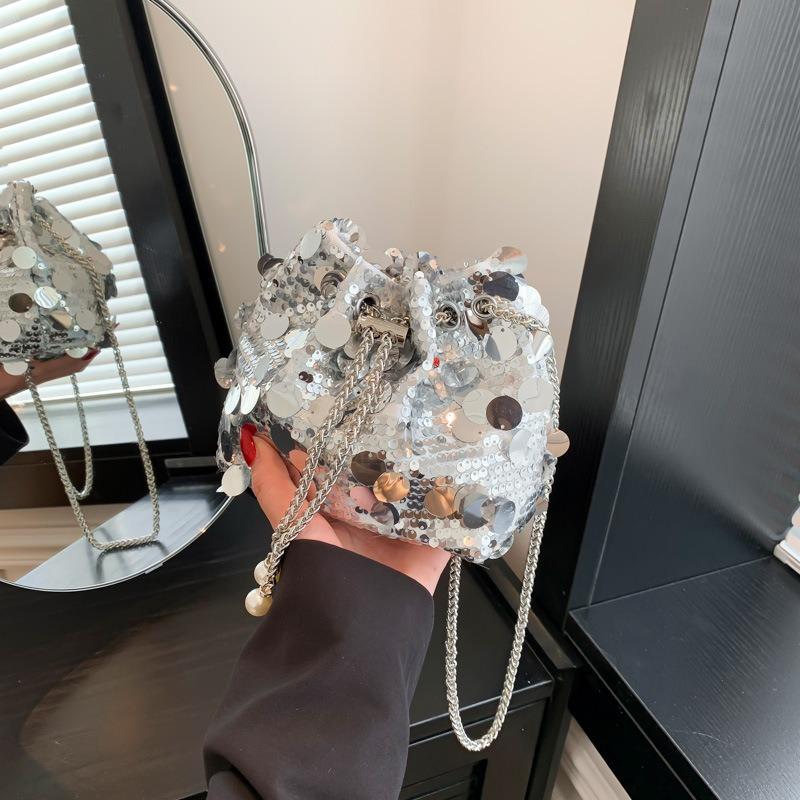 JINBAOSEN BAG Cross Border Populaire Kleine Tas met Pailletten voor Vrouwen in de Lente en Zomer, Nieuwe Modieuze en Kleurrijke Bankettas, Veelzijdige Japanse en Koreaanse Enkele