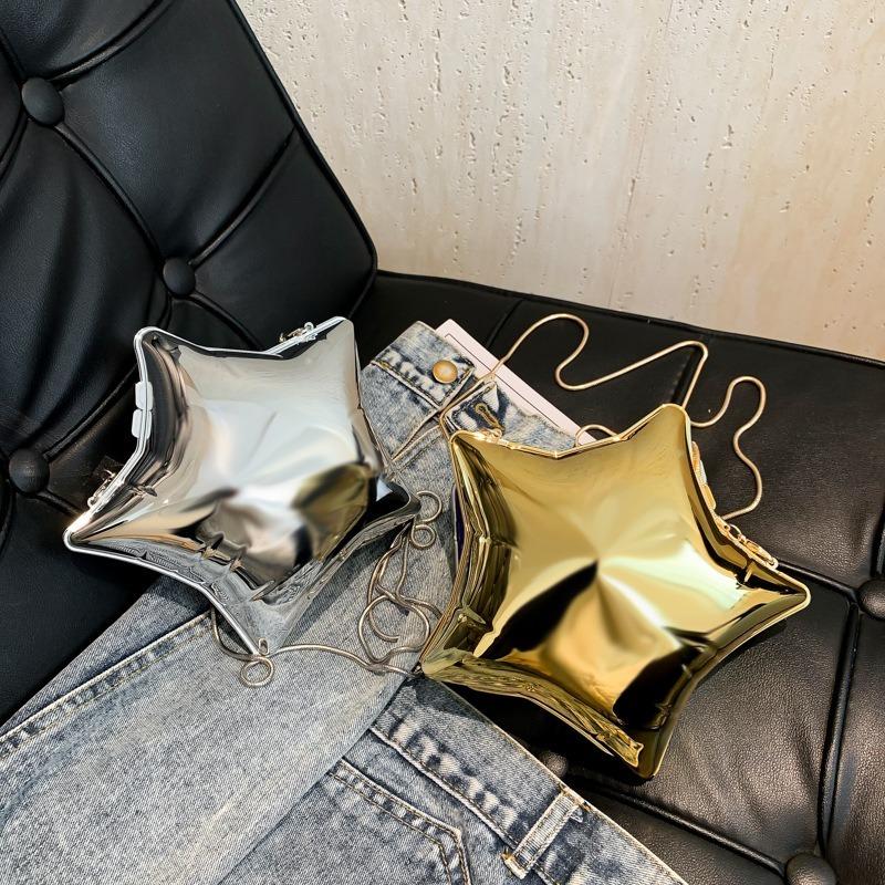JINBAOSEN BAG 2024 Lente/Zomer Nieuwe Acryl Ster Schoudertas Mini Ketting Tas Vrijetijdsmode Crossbody Diner Dames Tas Trend