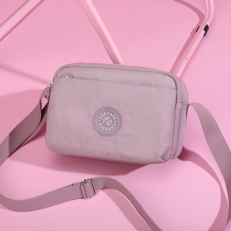 Kuluosidi Kleine schoudertas voor dames Zomer lichtgewicht multi-pocket moedertas Crossbody tas roze