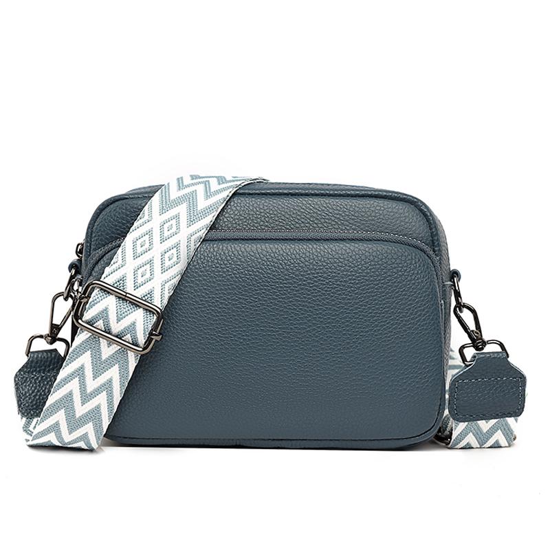 Leather bag Crossbody tas voor vrouwen koeienhuid tassen lente en zomer nieuwe zachte leren messenger bag breedband multilayer schoudertassen zwart