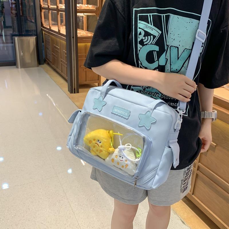 Kuluosidi Meisjes Transparante Schoudertas Studenten Klassen Handtas Crossbody Tas roze