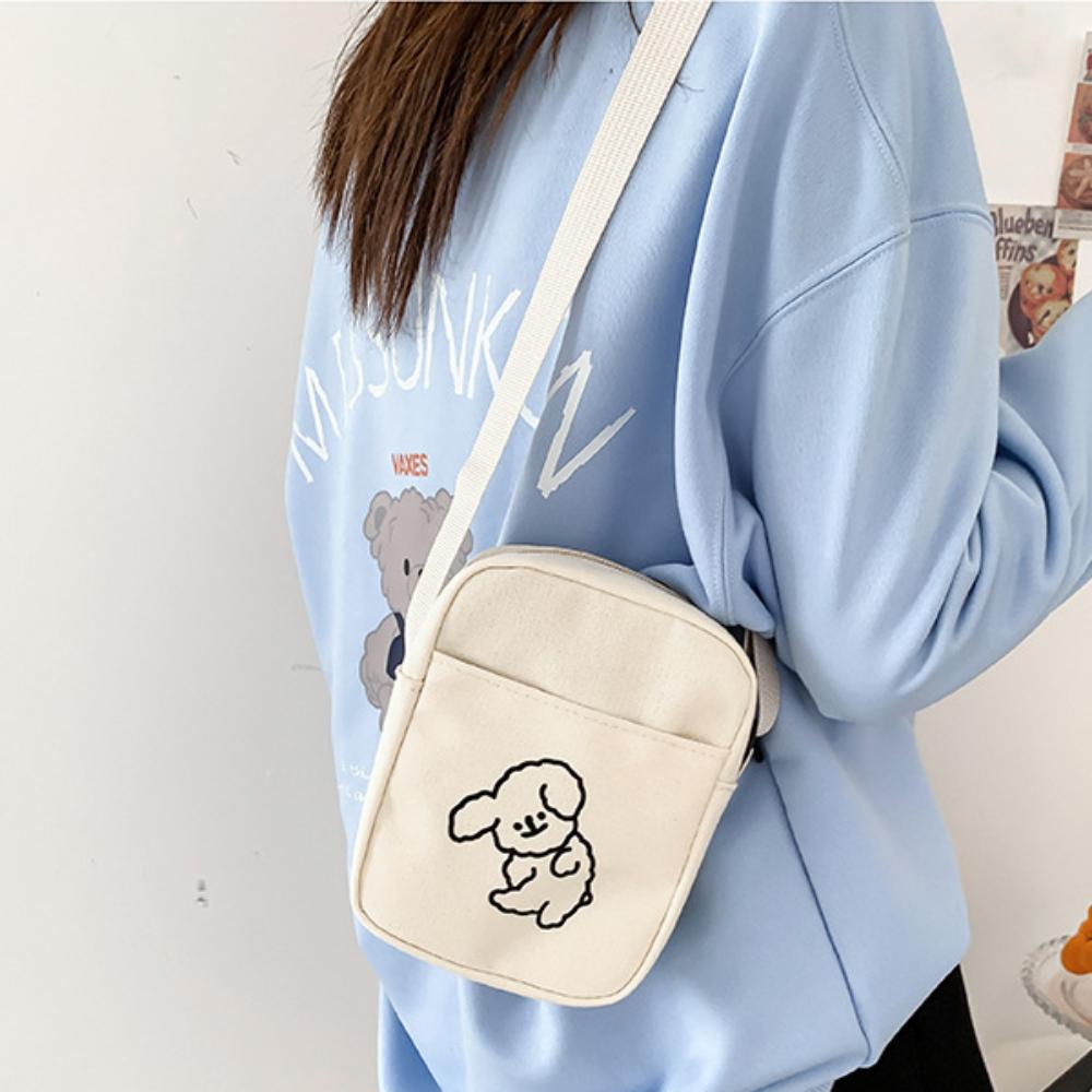 Haohangle25 Effen kleur Messenger Bag Mooie print Schoudertas Hoge kwaliteit Crossbody tas wit