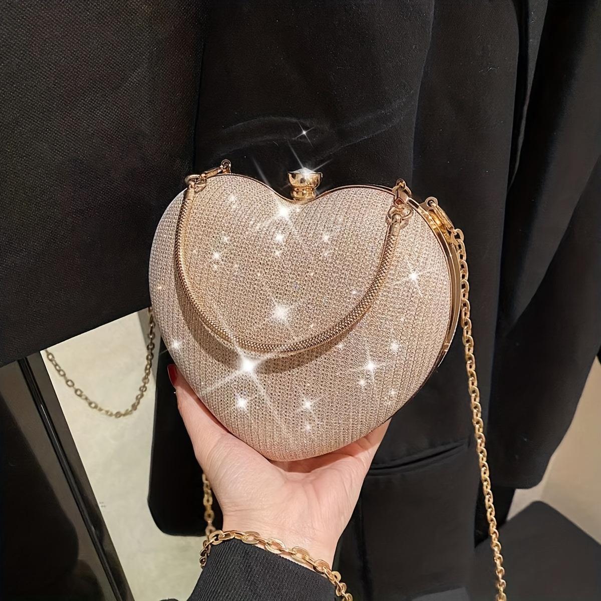 Your favorite bag Mini hartvormige prom-tas, glitterketting-crossbodytas, damesboxhandtas voor bruiloften en feesten voor carnavalsgebruik