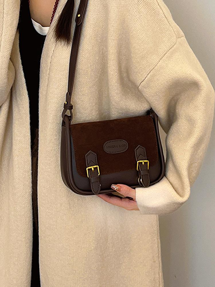Exquisite handbag NO 1 Hoogwaardige klassieke effen schoudertas met textuur voor dames in een niche-crossbodytas, modieuze kleine vierkante tas zwart
