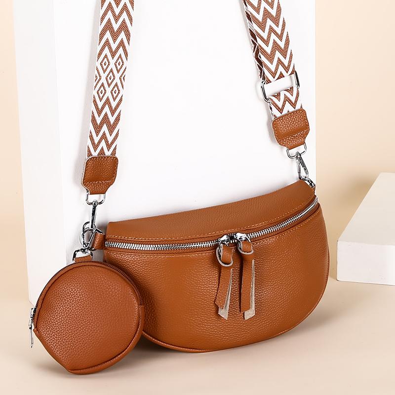 Leather bag 100% Echt Lederen Dames Schouder Crossbody Tassen Luxe Koe Lederen Borsttas Met Kleine Portemonnee Vrouwelijke Handtassen Heuptas