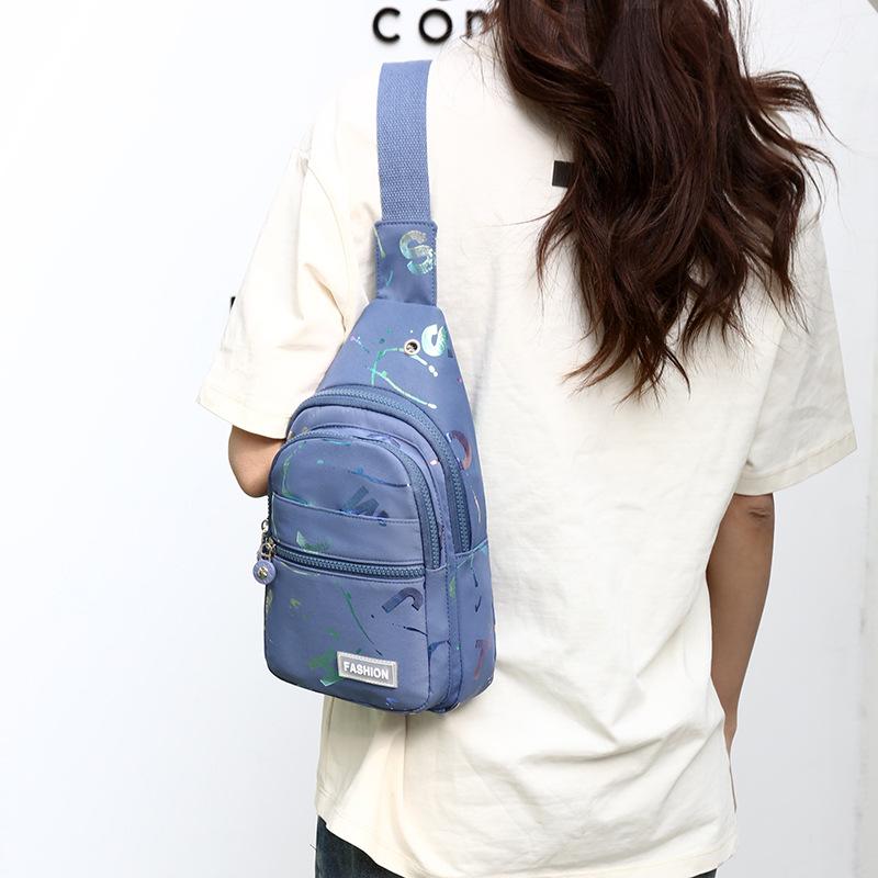 KULUOSIDI BAG Oxford Borsttas Crossbodytas Letterprint Dames Schoudertas donkerroze kleur