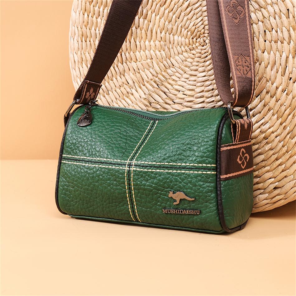 Leather bag 100% Echte Lederen Crossbody Tas voor Vrouwen Tas Vrouwen Luxe Handtas Hoge Kwaliteit Schoudertassen Dames Messenger Bag groen