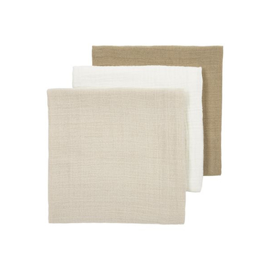 MEYCO Sand Gaasluiers 3-pack Offwhite/Soft /Taupe 70 x 70 cm
