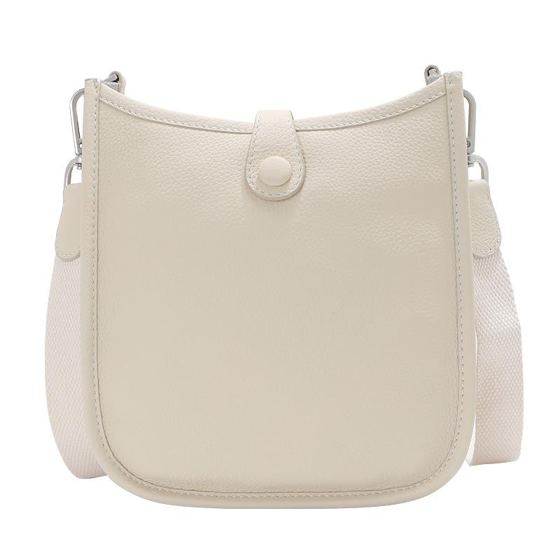 Fashion Tribe Dames leren modieuze toplaag koeienhuid nieuwe enkele schouder diagonale cross-tas 17*5.5*18CM