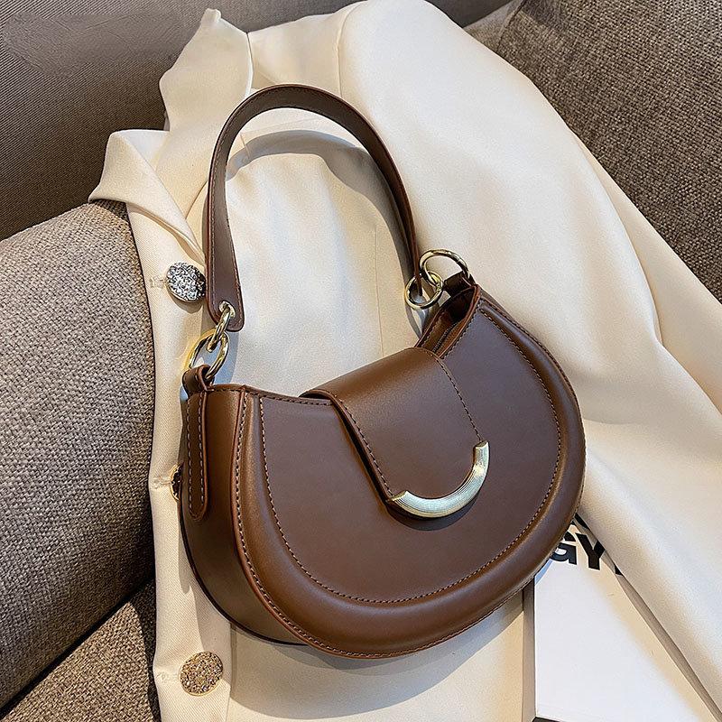 RUWB BAGS Oksel Schouder Zijtassen voor Vrouwen 2024 Designer Trend Leren Kleine Onderarm Crossbody Handtassen en Portemonnees 25cmx14cmx7cm zwart