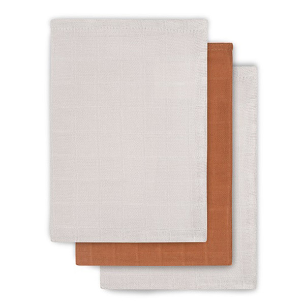 Jollein bamboe washandje Caramel 3pack