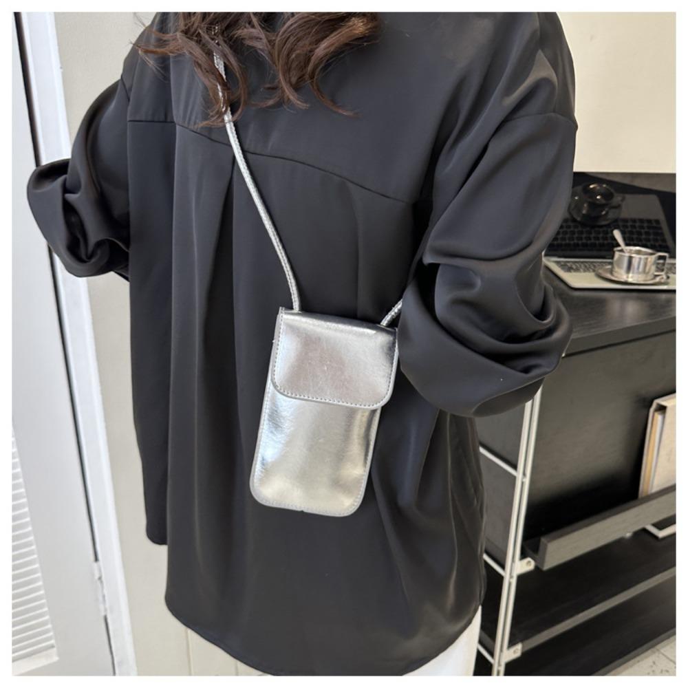 ESqifang Effen kleur schoudertas crossbody mobiele telefoon portemonnee mode geldzakken vrouwen goud