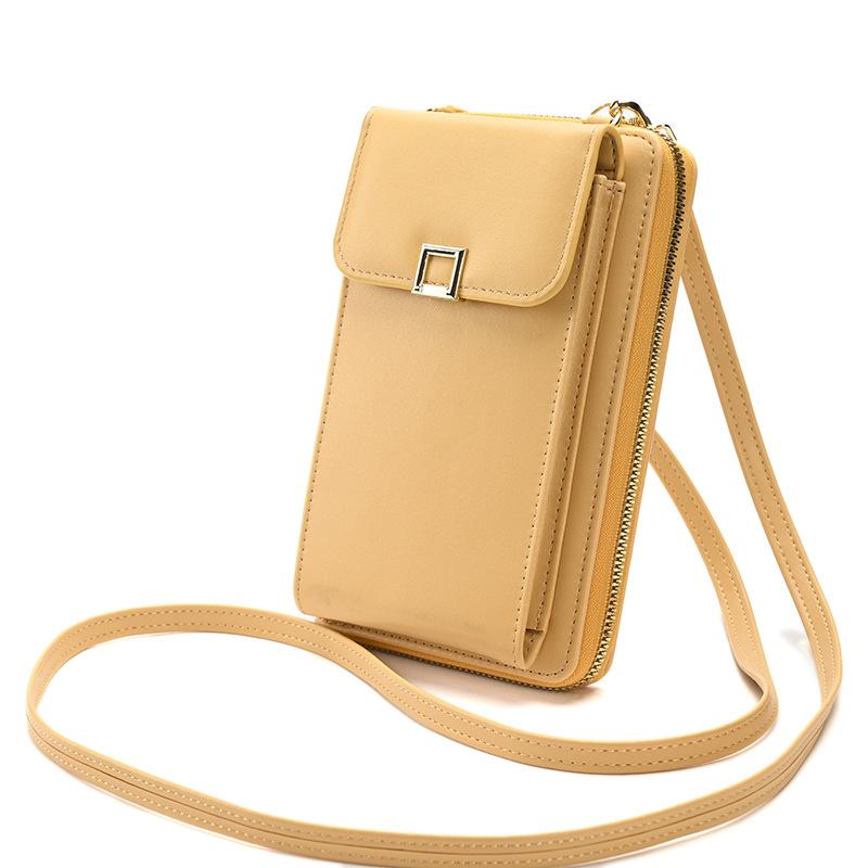 Dola Damesmode mobiele telefoon tas verticale crossbody mini schoudertas portemonnee wit