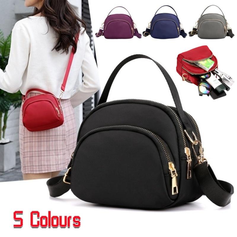 Milost Damesmode tas Waterdicht nylon zakje Crossbody Messenger Bag Multifunctioneel Schoudertas Portemonnee Telefoontas Handtas zwart