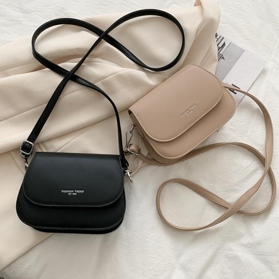Linggo Dames schoudertas Glad kunstleer Verstelbare schouderriem Grote capaciteit Effen kleur Letterpatroon Telefoon Cosmetische sleutels Opslag handtas blauw