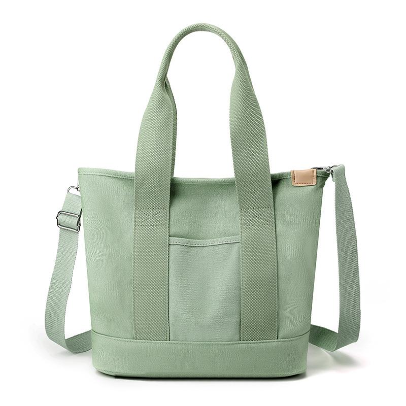RUWB BAGS Eenvoudige canvas draagtas met brede band - Duurzame lichtgewicht schoudertas voor casual woon-werkverkeer zwart