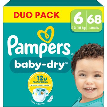 Pampers ampers BabyDry Maat 6, 68 Luiers bij Jumbo