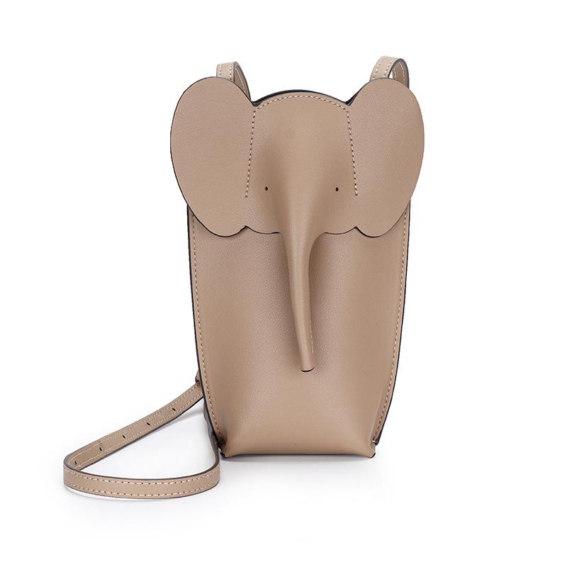 AMONCHY 2024 Nieuwe Mini Schoudertas 100% Echt Leer Vrouwen Crossbody Telefoontassen Mode Olifant Eerste Laag van Koeienhuid Handtas Handtas kaki