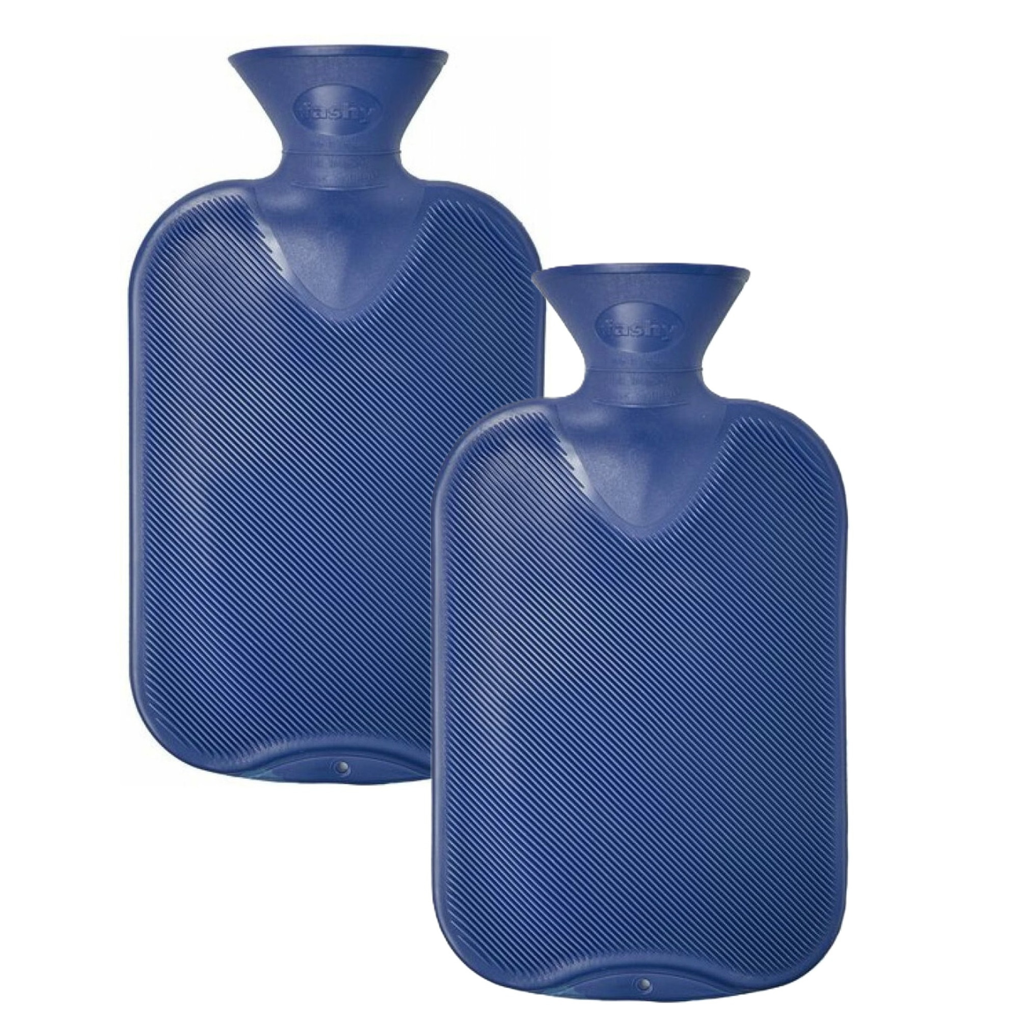 Fashy Kruik - 2x - blauw - 2 liter - kunststof - warmwaterkruik - waterkruik - warmtekruik -