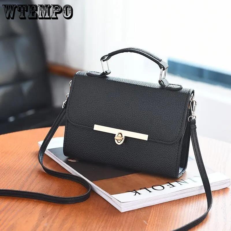 WTEMPO merk trendy mode vierkante tas met vergrendeling honderd casual crossbody tas winkelen woon-werkverkeer schoudertassen wit