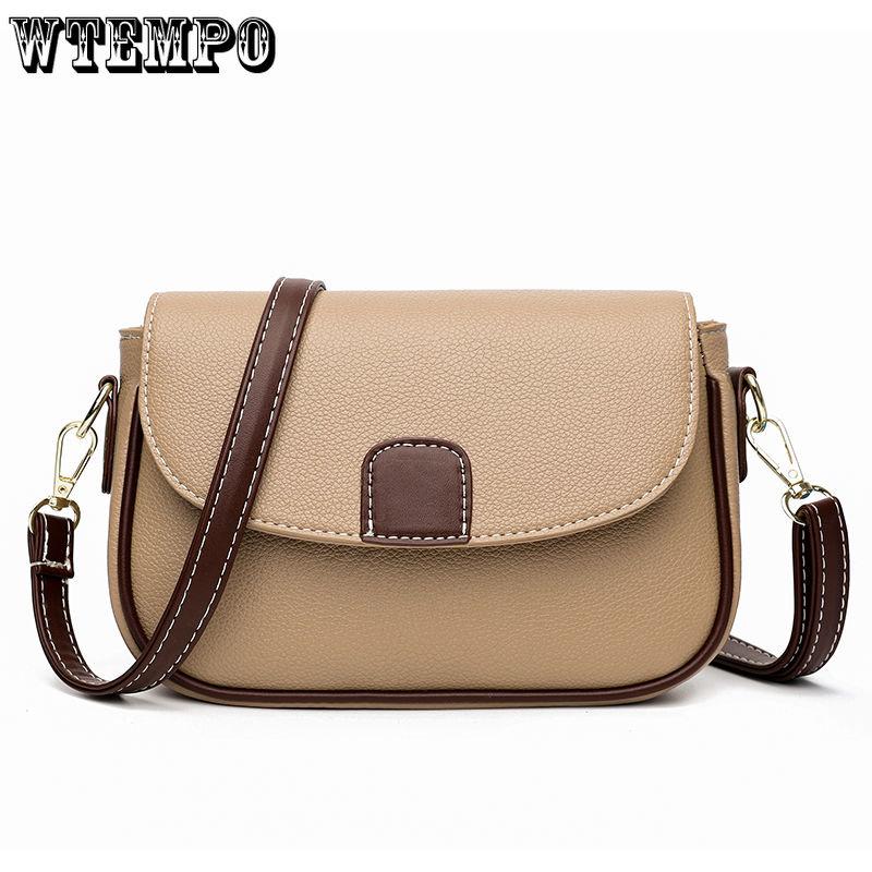 WTEMPO Dameshandtas Honderd Casual Crossbody Tas Mode Dames Schoudertas Botsing Kleur Handtas 21*5.5*15cm kaki
