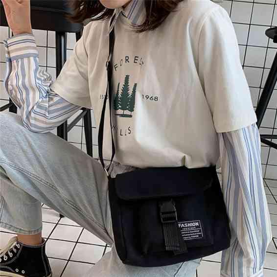 Lovely Home For Family Dames canvas tas Leuke Messenger Bag Boodschappentas Effen kleur Schoudertas met hoge capaciteit Vierkante tas One Size geel