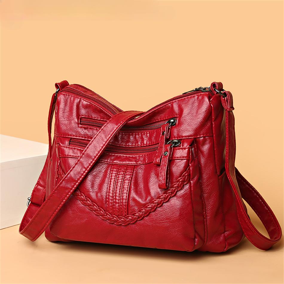 RUWB BAGS Zachte PU leren portemonnees en handtassen 2024 Hoge kwaliteit dames messenger bag Designer dames crossbody schoudertassen rood