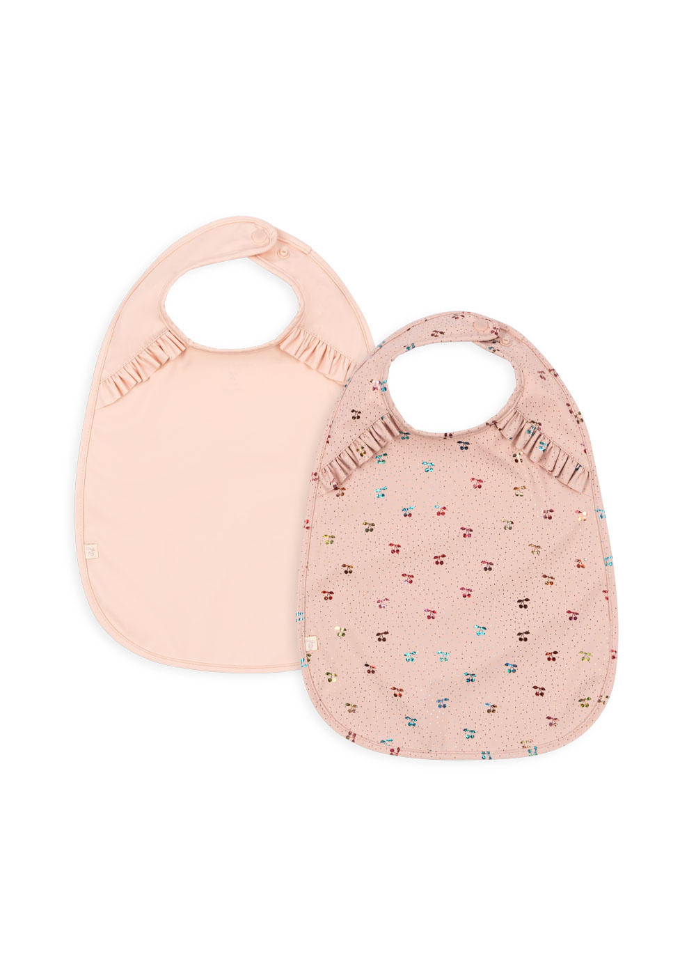 Konges Slojd | 2 Pack Slabbetje met franje Cherry/Cameo Rose