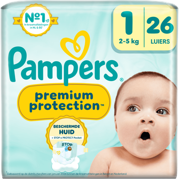 Pampers ampers Premium Protection Maat 1, 26 Luiers bij Jumbo