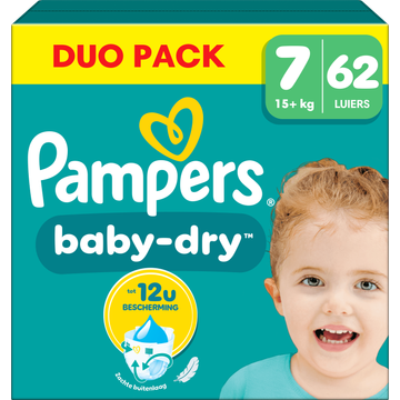 Pampers ampers BabyDry Maat 7, 62 Luiers bij Jumbo