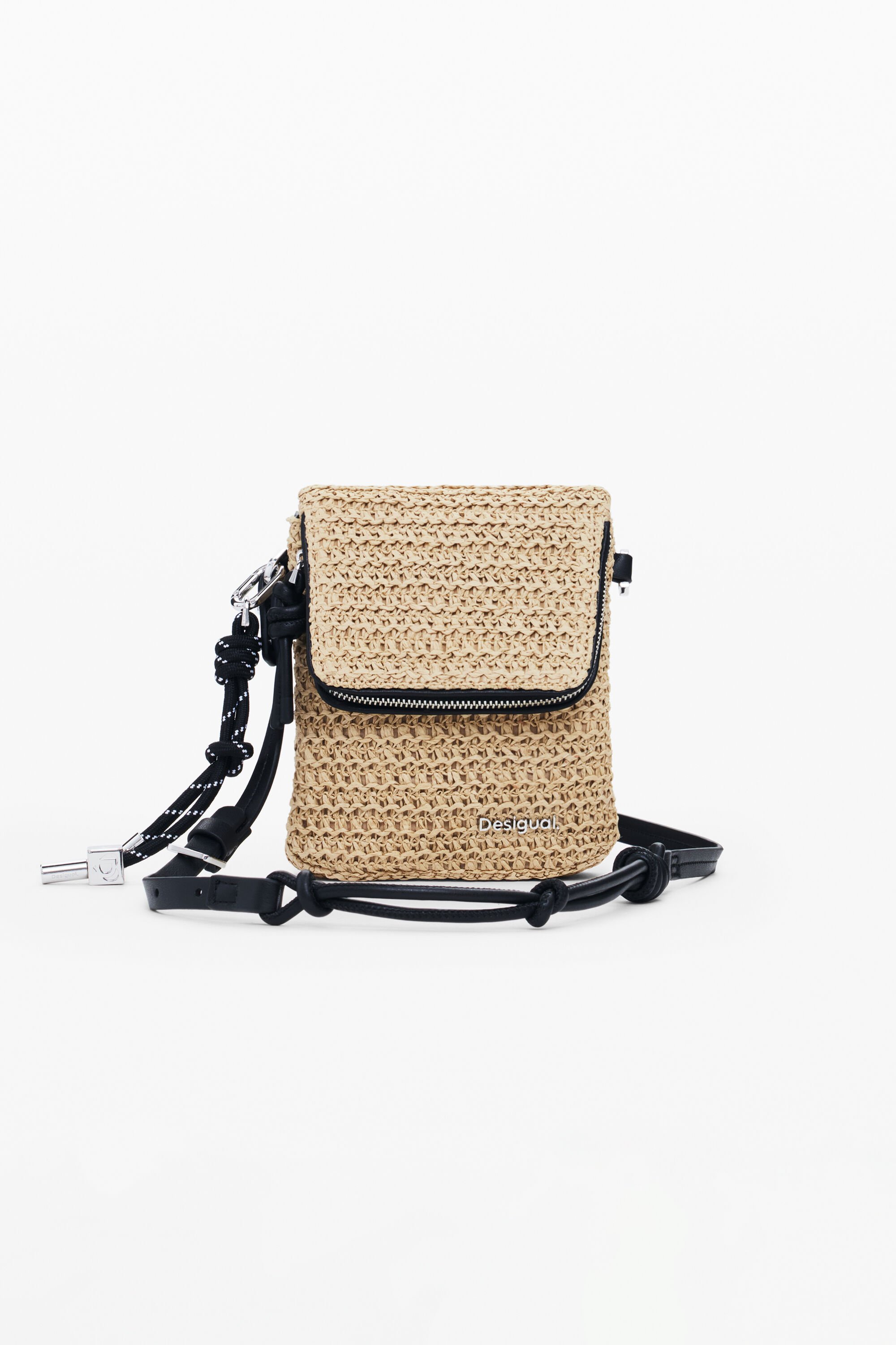 Desigual Rieten telefoontasje portemonnee - WHITE